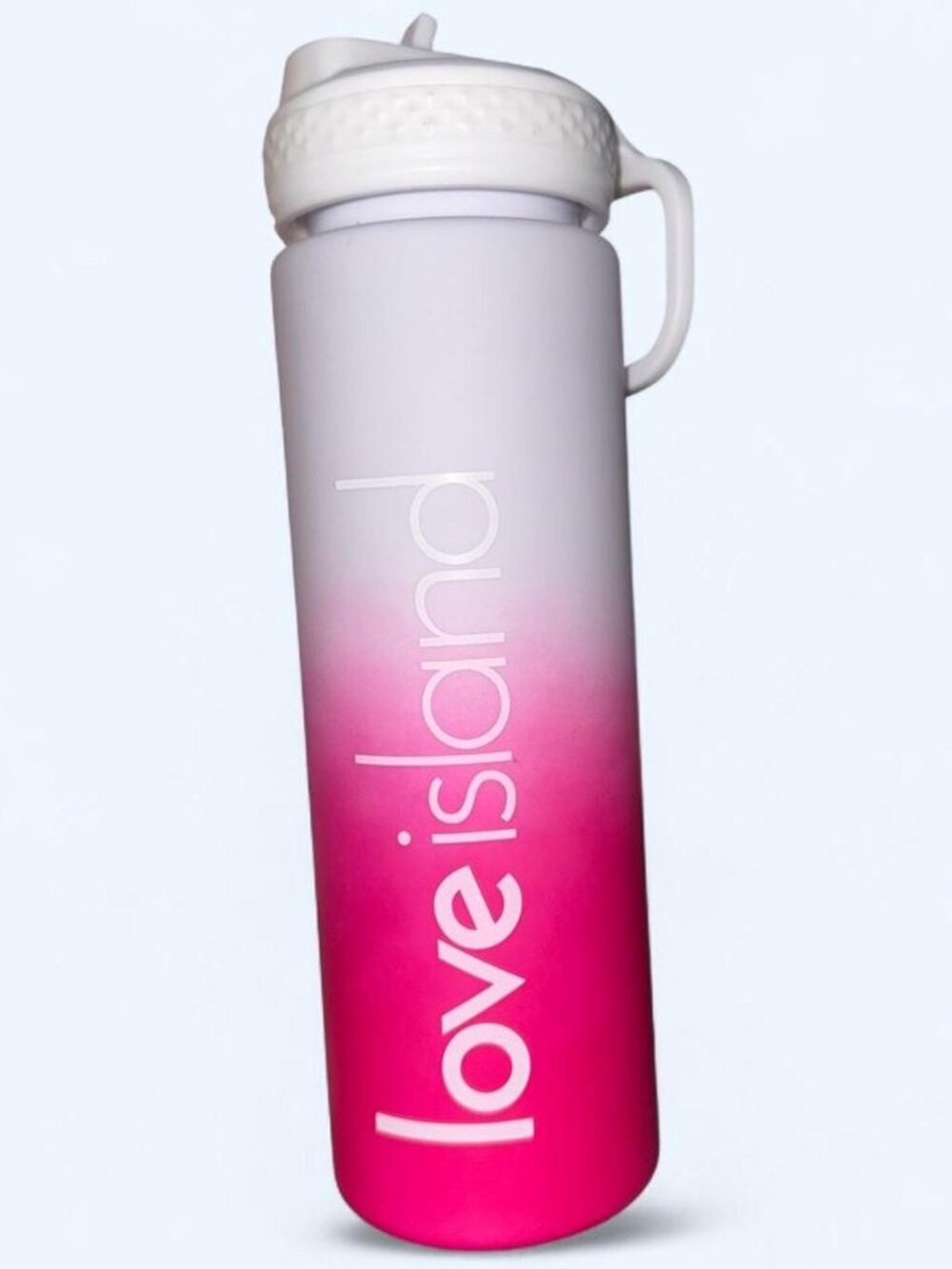 Love Island Pink & White Water Bottle